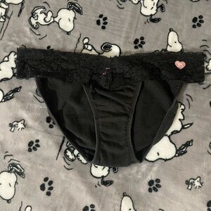 Vintage 2007 Black Low Rise LaceBand Bikini Panties Size S 🖤🖤🖤